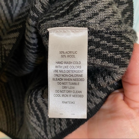 Willi Smith Knit Skirt Chevron Black & Gray Sz Large - Picture 6 of 7